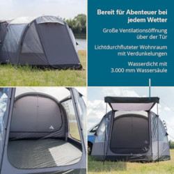 Skandika Busvorzelt Aarhus Air Protect| Aufblasbares Vorzelt für 4 Personen, eingenähter Zeltboden, 2 m Stehhöhe, 3000 mm Was