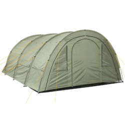 CampFeuer Zelt Multi für 4 Personen | Olivgrün | Tunnelzelt mit riesigem Vorraum, 5000 mm Wassersäule | Campingzelt mit Boden