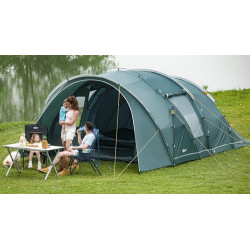 Portal Zelt 5-6 Personen Tunnelzelt Wasserdicht 3000 mm 6 Mann Campingzelt 2 Schlafkabinen mit Stehhöhe Vorzelt Bodenwanne XX