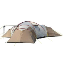 Skandika Kuppelzelt Turin für 12 Personen | Großes Camping Zelt, 3 Schlafkabinen, 200 cm Stehhöhe, 5000 mm Wassersäule, Famil