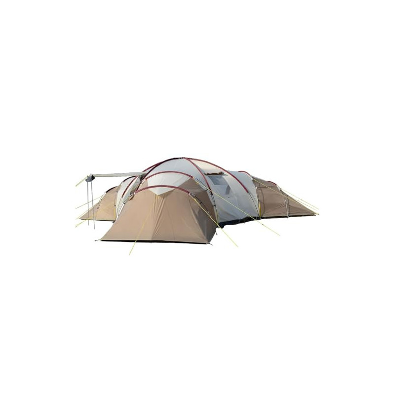 Skandika Kuppelzelt Turin für 12 Personen | Großes Camping Zelt, 3 Schlafkabinen, 200 cm Stehhöhe, 5000 mm Wassersäule, Famil Skandika Kuppelzelt Turin für 12 Personen | Großes Camping Zelt, 3 Schlafkabinen, 200 cm Stehhöhe, 5000 mm Wassersäule, Famil