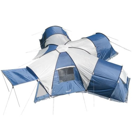 Skandika Kuppelzelt Korsika 9 Sleeper | Großes Familienzelt für 9 Personen, Camping Zelt mit 3 Schlafkabinen, Sleeper Technol