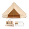 VEVOR Glockenzelt 4 x 2,5 m Jurten Zelt TC-Baumwolle und robusten Eisenstangen mit Einer PVC-Bodenplane Campingzelt 6 Persone