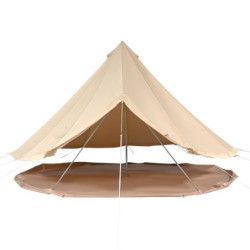 VEVOR Glockenzelt 4 x 2,5 m Jurten Zelt TC-Baumwolle und robusten Eisenstangen mit Einer PVC-Bodenplane Campingzelt 6 Persone