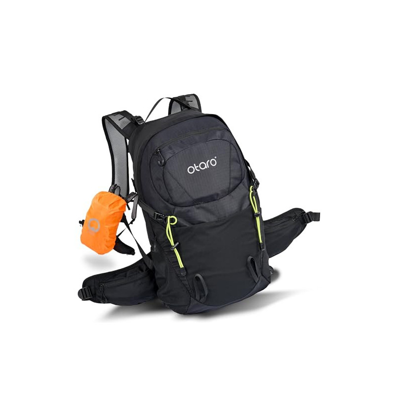 Otaro Wanderrucksack 20L  Schwarz  Rucksack mit Rückenbelüftung & Regenschutz | Wanderrucksack Herren, Wanderrucksack Damen |