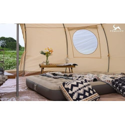 TOMOUNT Tipi Baumwolle Zelt 8 Personen Zwiebelzelt Familienzelt Canvas Pyramiden Jurtenzelt Große Glamping Wassertropfen-Zelt