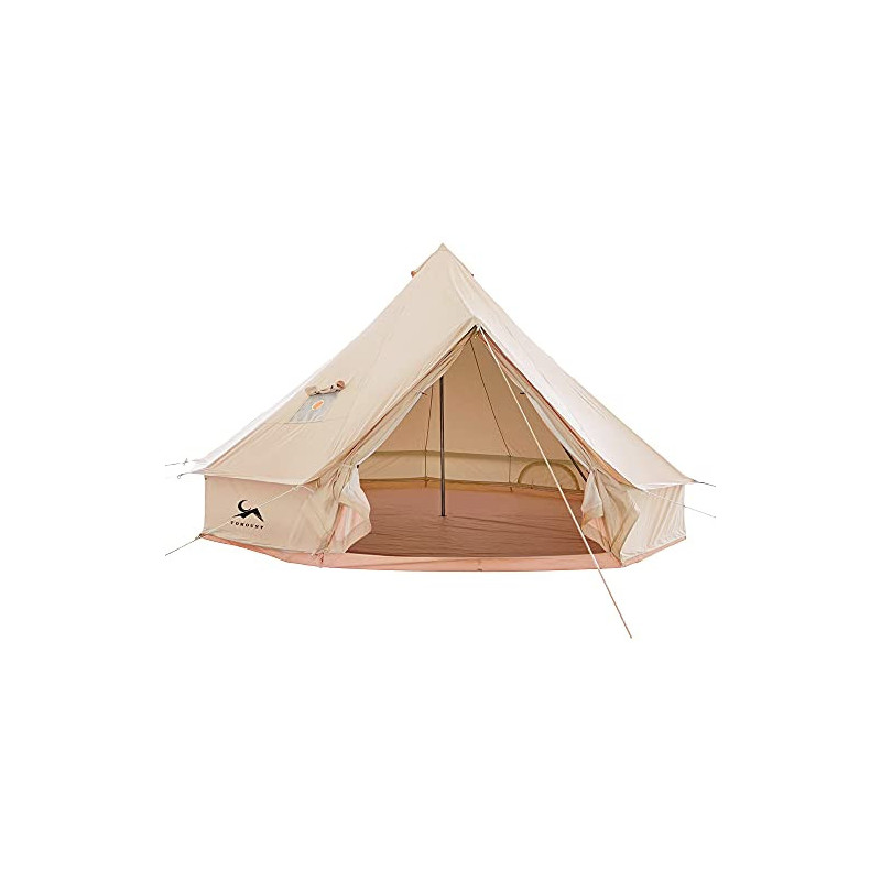 TOMOUNT Glockenzelt 4m Glamping Zelt für 4-6 Personen Baumwolle Campingzelt Familienzelt Tipi Zelt Teepee Pyramidenzelt für G TOMOUNT Glockenzelt 4m Glamping Zelt für 4-6 Personen Baumwolle Campingzelt Familienzelt Tipi Zelt Teepee Pyramidenzelt für G