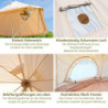TOMOUNT Glockenzelt 4m Glamping Zelt für 4-6 Personen Baumwolle Campingzelt Familienzelt Tipi Zelt Teepee Pyramidenzelt für G