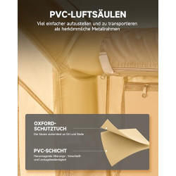 DARTMOOR Aufblasbares Campingzelt mit Pumpe 4-6 Personen Tragbares Familienzelt 3×2,1×2,1m Wasserdichtes Glamping Zelt 4-Jahr