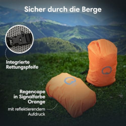 Otaro Wanderrucksack 20L  Schwarz  Rucksack mit Rückenbelüftung & Regenschutz | Wanderrucksack Herren, Wanderrucksack Damen |