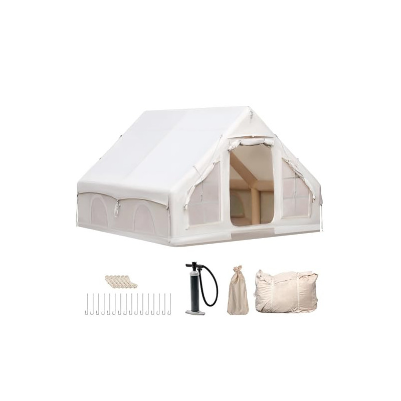 Afitdon Aufblasbares Gampingzelt, Großes Outdoor Zelt für 4-8 Personen mit Luftpumpe, Aufblasbares Zelt aus Wasserdichtem Oxf Afitdon Aufblasbares Gampingzelt, Großes Outdoor Zelt für 4-8 Personen mit Luftpumpe, Aufblasbares Zelt aus Wasserdichtem Oxf