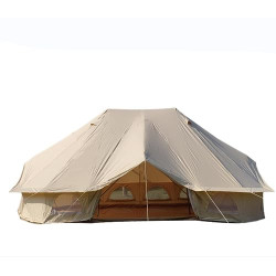 TenHome 4 Saison Zelt mit Stehhöhe Wasserdicht Glamping Zelt Luxus Baumwolle Segeltuch Jurten mit Schornsteinabzug Großes Fam