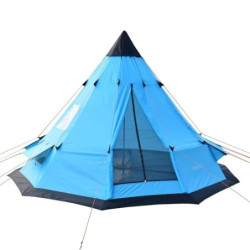 SAFACUS Tipi Zelt für 5-6 Personen, Indianerzelt für Camping, Wandern, Insektenschutz mit Abnehmbarer Boden, Pyramidenzelt, R