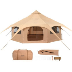 VEVOR Glockenzelt 5 x 2,8 m Jurten Zelt TC-Baumwolle und robusten Eisenstangen mit Einer Bodenplane aus Oxford-Stoff Campingz