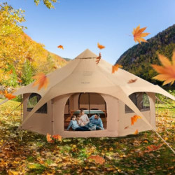 VEVOR Glockenzelt 5 x 2,8 m Jurten Zelt TC-Baumwolle und robusten Eisenstangen mit Einer Bodenplane aus Oxford-Stoff Campingz