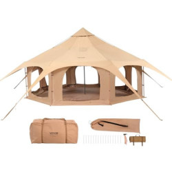 VEVOR Glockenzelt 5 x 2,8 m Jurten Zelt TC-Baumwolle und robusten Eisenstangen mit Einer Bodenplane aus Oxford-Stoff Campingz