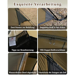 TOMOUNT Zelt 1 Person Nylon Ultraleichte Campingzelt Kleine Packungsgröße, 4 Saison Wasserdicht & Winddicht Kompakt Kuppelzel