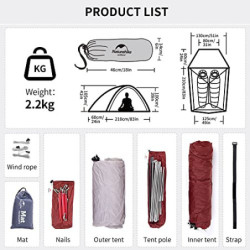 Naturehike Cloud-up Ultraleichte 3 Personen Rucksackreisen Zelt doppelten Wasserdicht Camping Zelt