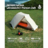 OneTigris Mona Ultraleicht Zelt 1 Person unter 2 kg, Camping Zelt wasserdicht 3000 mm, Bikepacking Zelt kleines Packmaß für W