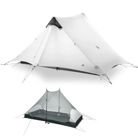 MOXIHIKE 3FULGEAR Lanshan 2 Zelt 2 Personen Ultraleichtes Campingzelt, 3/4 Saison Professionelles 15D Silnylon Stangenloses Z