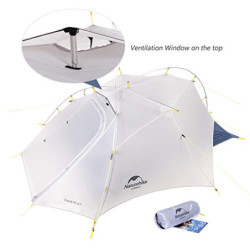 Naturehike Cloud-Flügel Ultraleichte Beruf Zelte Doppelten 2 Personen Zelt 3-4 Saison für Camping Wandern Zelt  15D Grau/Azur