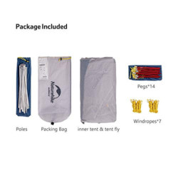 Naturehike Cloud-Flügel Ultraleichte Beruf Zelte Doppelten 2 Personen Zelt 3-4 Saison für Camping Wandern Zelt  15D Grau/Azur