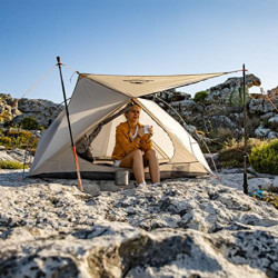 Naturehike VIK Zelt Ultraleichtzelt 3-Jahreszeiten-Rucksackzelt mit Zeltboden 20D für Camping Wanderungen  Weiß 2 Personen 