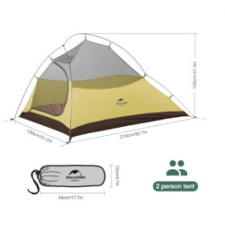 Naturehike Cloud Up Freistehendes 2-Personen-Rucksack-Zelt, ultraleicht, Nylon, doppellagig, Campingzelte für zwei Personen  
