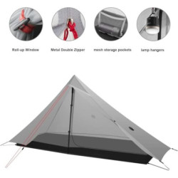 KIKILIVE Lanshan Ultraleichtes Outdoor-Campingzelt, leichtes Zelt, 1 Person, Rucksackzelt, leichtes Netz-Unterschlupf, perfek