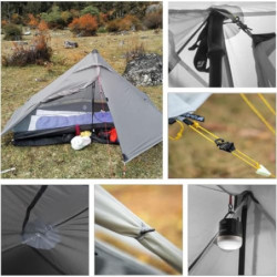 KIKILIVE Lanshan Ultraleichtes Outdoor-Campingzelt, leichtes Zelt, 1 Person, Rucksackzelt, leichtes Netz-Unterschlupf, perfek