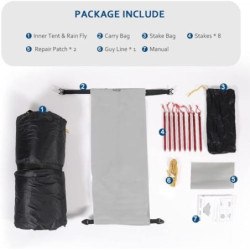 KIKILIVE Lanshan Ultraleichtes Outdoor-Campingzelt, leichtes Zelt, 1 Person, Rucksackzelt, leichtes Netz-Unterschlupf, perfek