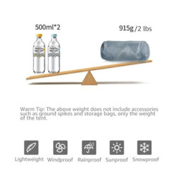 3FULGEAR Lanshan 2 Pro Zelt 2 Personen Ultraleichtes Campingzelt, 3/4-Jahreszeiten-Profizelt aus 20D Silnylon ohne Stangen fü