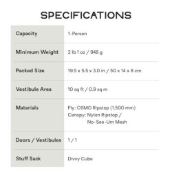 Nemo Equipment Dragonfly Osmo 1P Zelt, Birch Bud-Goodnight Gray