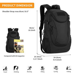 HUNTVP® 25L Taktisch Rucksack MOLLE Schultasche Militärisch Schulranzen Daypack Wasserdicht Mini Erwachsene Tagesrucksack Spo