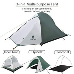 GEERTOP Ultraleichte Camping Zelt 2 Personen Wasserdicht 3-4 Saison Doppelwandig Zelt für Wandern Outdoor Festival
