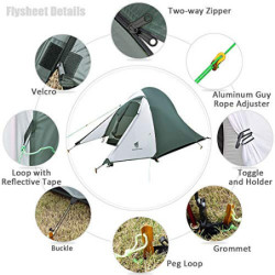 GEERTOP Ultraleichte Camping Zelt 2 Personen Wasserdicht 3-4 Saison Doppelwandig Zelt für Wandern Outdoor Festival