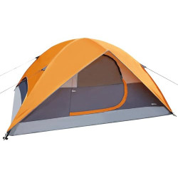 Amazon Basics Kuppelzelt für Camping mit Regenschutz und Tragetasche, wasserdichtes 3-Jahreszeiten-Zelt, einfach aufzubauen, 