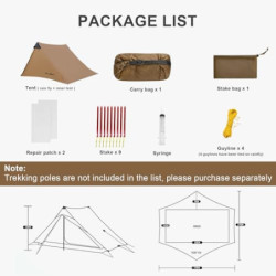 RDYMONKEY UL Gear Lanshan 2 Zelt 2 Personen Ultraleichtes Wasserdichtes Professionelles Wanderzelt für 2 Person Camping Doppe