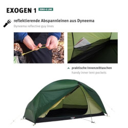 Wechsel Trekkingzelt Exogen 1 Personen Geodät Camping Fahrrad Biwak Zelt 1,48 kg