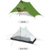 Ultraleichtes Zelt 3-Jahreszeiten-Rucksackzelt 1 Person/2 Person Campingzelt, Outdoor Leichtes LanShan Camping Zelt Shelter, 
