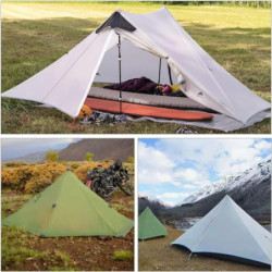 Ultraleichtes Zelt 3-Jahreszeiten-Rucksackzelt 1 Person/2 Person Campingzelt, Outdoor Leichtes LanShan Camping Zelt Shelter, 