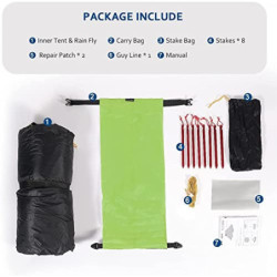 Ultraleichtes Zelt 3-Jahreszeiten-Rucksackzelt 1 Person/2 Person Campingzelt, Outdoor Leichtes LanShan Camping Zelt Shelter, 