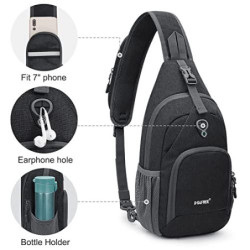 G4Free RFID-Schultertasche, Umhängetasche, Rucksack, Brusttasche, Umhängetasche, lässig, Fitnessstudio, Tagesrucksack, für He