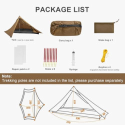 RDYMONKEY 3F UL Gear Lanshan PRO Ultraleicht Zelt für Camping, Zelt 1 Person oder 2 Personen 3/4-Jahreszeiten Wasserdichtes P