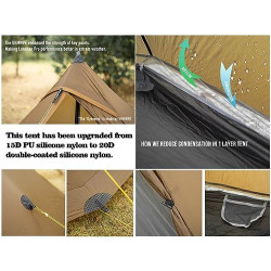 ROOMEDAL 3F UL Gear Lanshan PRO Lanshan Ultraleichtes Zelt 3 Jahreszeiten Rucksackzelt für 2 Personen, wasserdichte professio