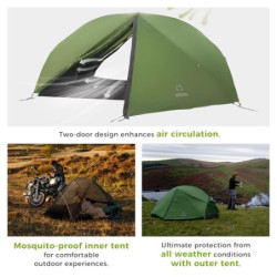 ATEPA Campingzelt 1 Person Wasserdicht Ultraleicht Rucksackzelt Einfach aufzubauen Doppelschicht Solo Zelt zum Wandern Nylon