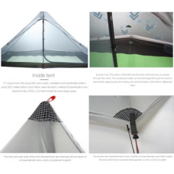 3FULGEAR Lanshan 1 Pro Outdoor Ultraleichtes Campingzelt für 1 Person 3/4 Saison Professionelles 20D Nylon Silikon Zelt für C