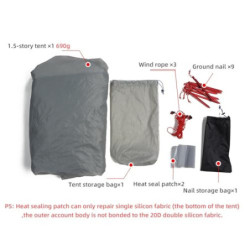 3FULGEAR Lanshan 1 Pro Outdoor Ultraleichtes Campingzelt für 1 Person 3/4 Saison Professionelles 20D Nylon Silikon Zelt für C