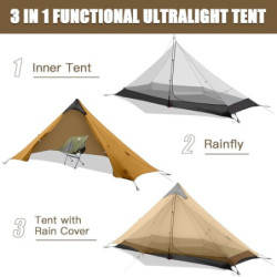 Night Cat Ultraleichtes Zelt 1 Person für Profi Backpacker Hiker 0,9 kg Nur Lanshan Backpacking Bivvy Bodenzelt Schwerregen W