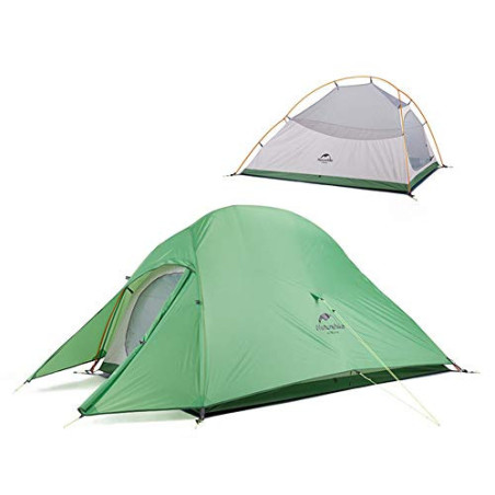Naturehike Cloud-up 2 Ultraleichtes Campingzelt für 2 Personen - Wasserdichtes Doppelschicht Backpackingzelt 4 Seasons Grün 